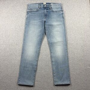 Hiroshi Kato Jeans Mens 32x30 Blue The Pen Slim Stretch Light Wash Selvedge USA